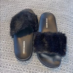 Steve Madden Fur Slides
